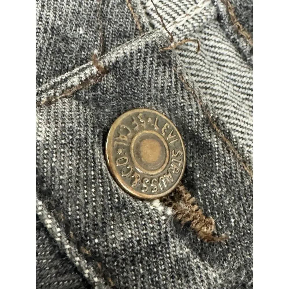 Vintage 90's Levi's 501 34X34 Charcoal Black Button Fly Jeans Classic Casual